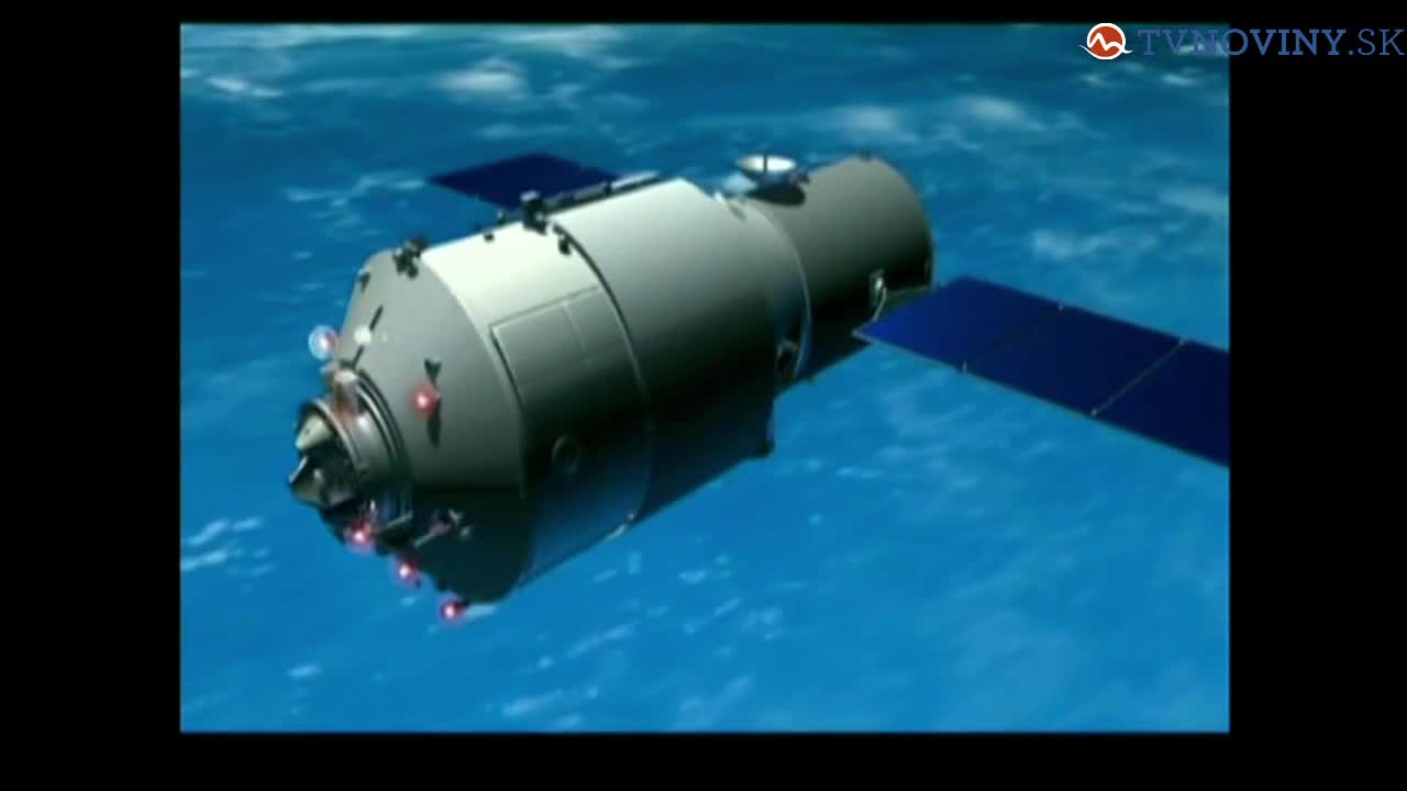 Animácia zániku čínskej vesmírnej stanice